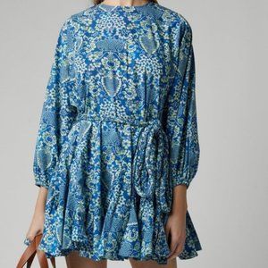 Rhode Blue/Green Printed Ella Mini Dress - Size XS